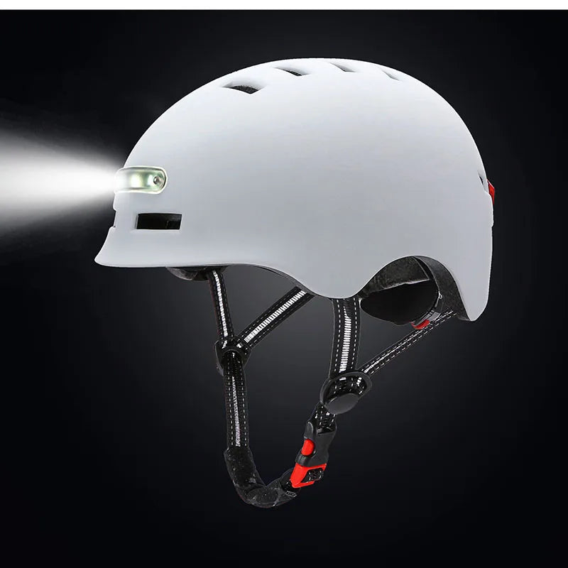 casque de velo intelligent lumisafe blanc