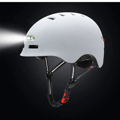 casque de velo intelligent lumisafe blanc