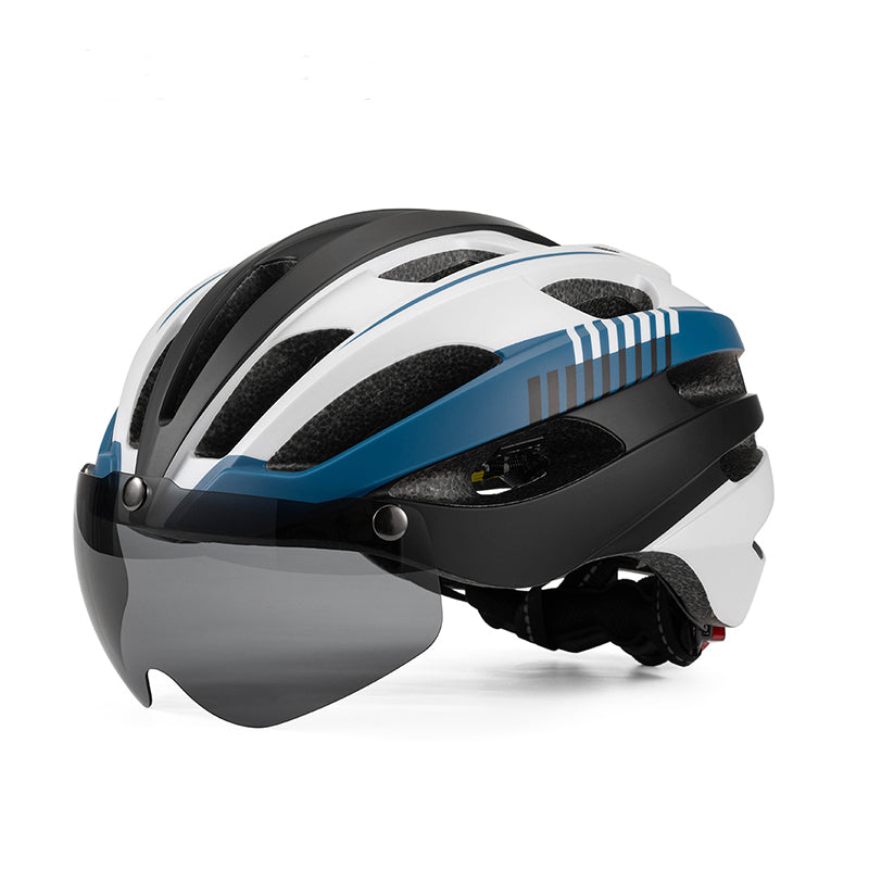 casque velo a visiere ultralight brume bleu