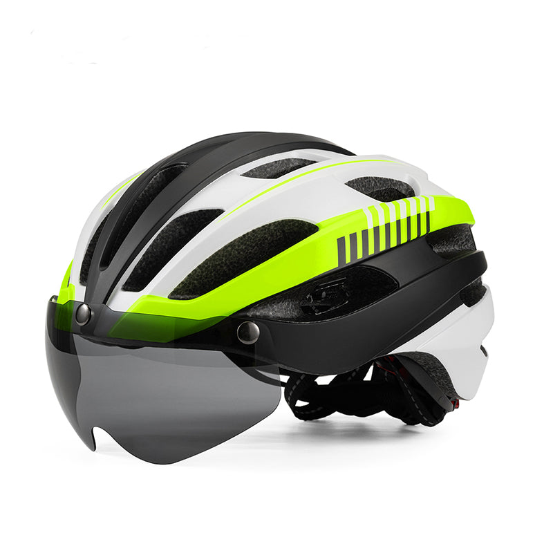 casque velo a visiere ultralight vert fluo