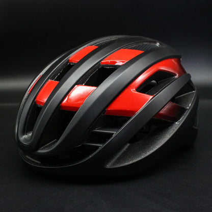 casque velo femme elegance legere noir et rouge