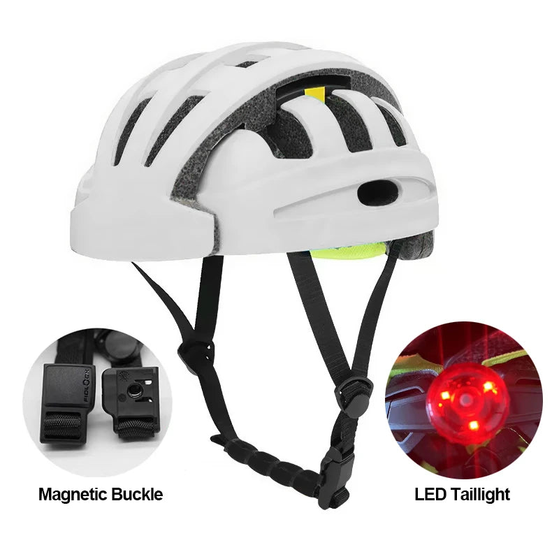 casque velo pliable led urban blanc