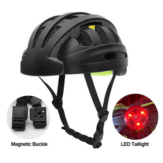 casque velo pliable led urban noir