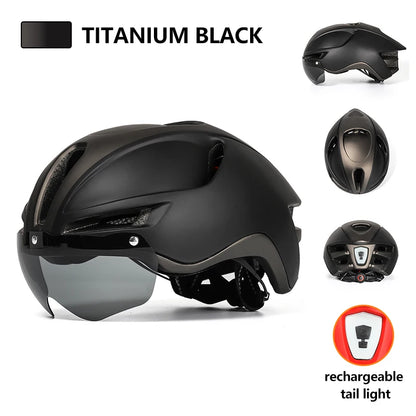 casque velo route ultralight led noir et titanium