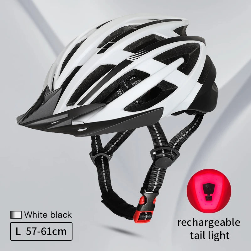 casque velo route ultravent led blanc et noir