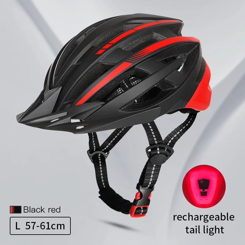 casque velo route ultravent led noir et rouge