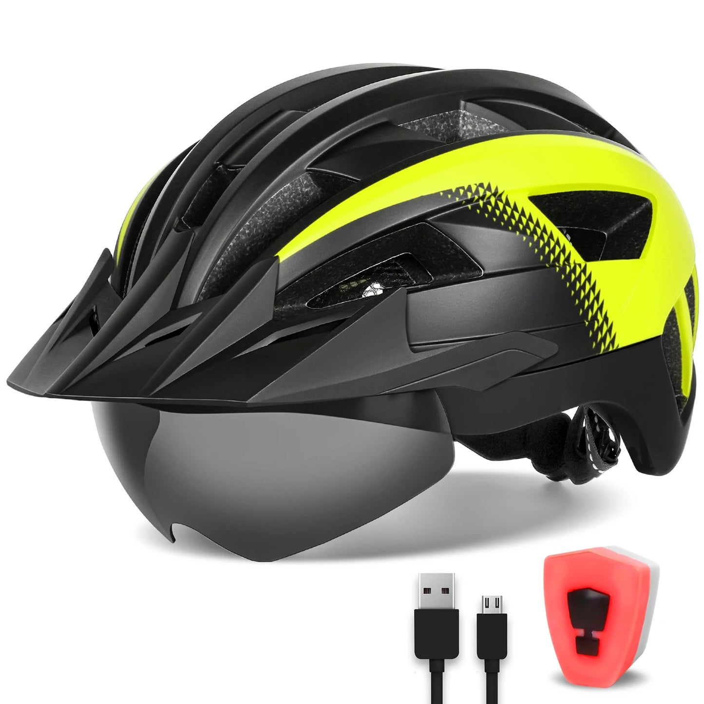 casque velo visiere securite & style noir et jaune