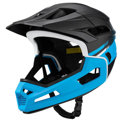 casque vtt ultra polyvalent bleu et noir