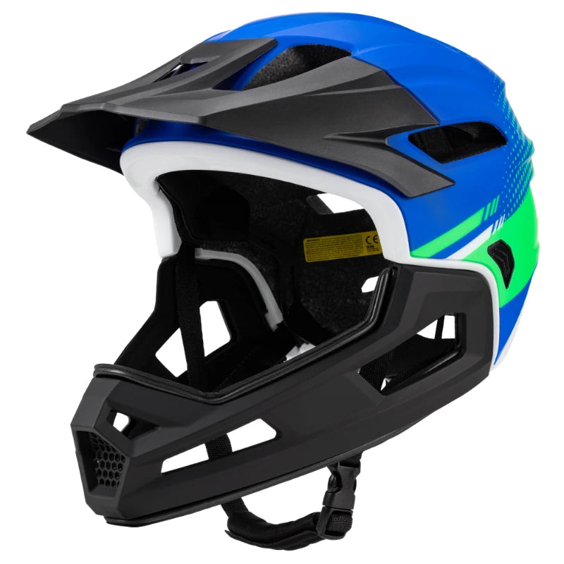 casque vtt ultra polyvalent bleu et vert